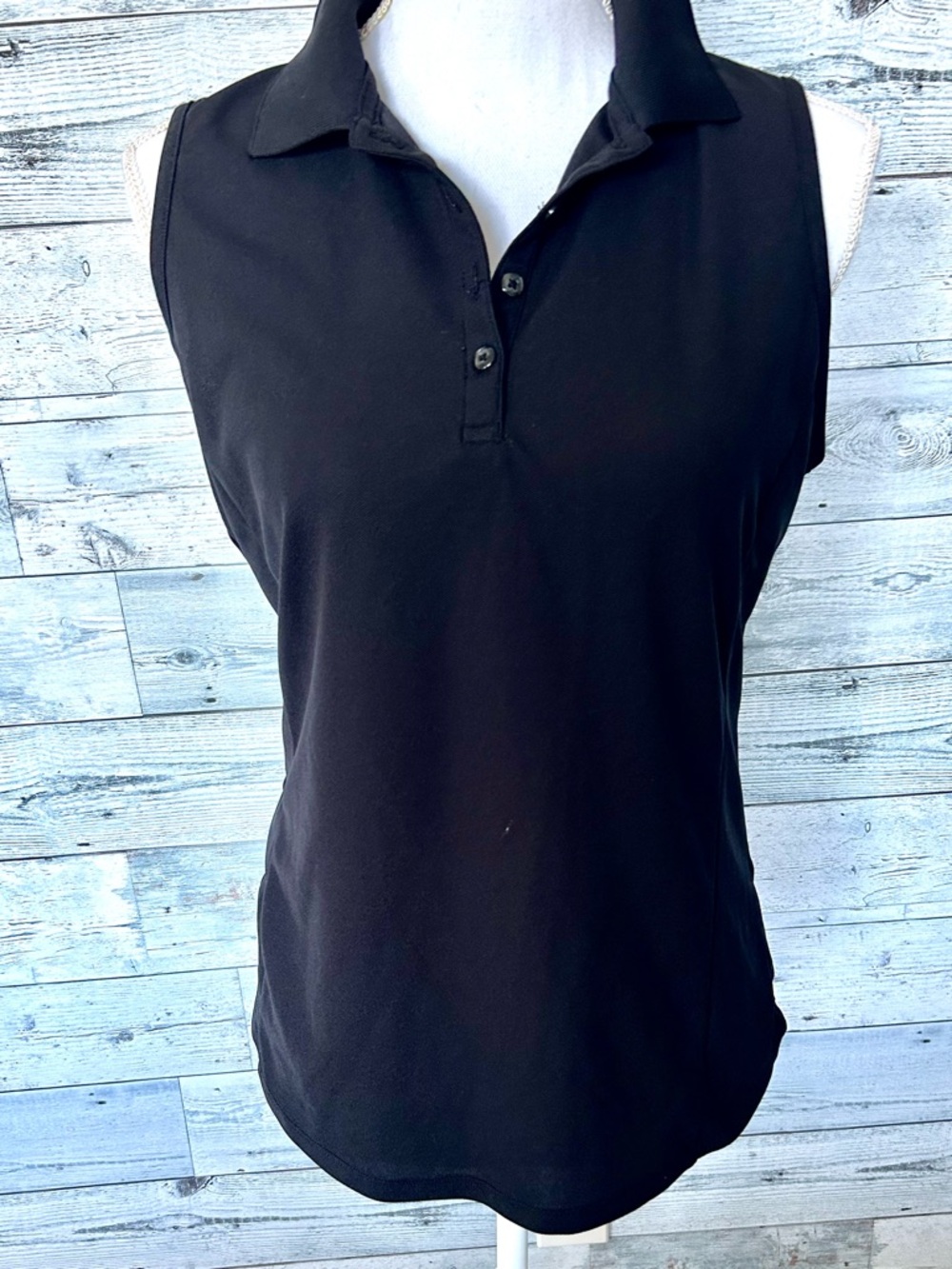 Greg Norman Collection Black Mesh Polo with PlayDry